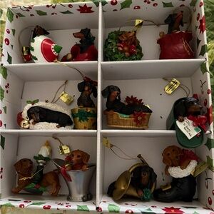 21 Danbury Mint Dachshund Christmas ornaments